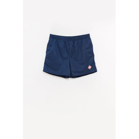 CASABLANCA NAVY MONOGRAM JACQUARD SWIM SHORTS